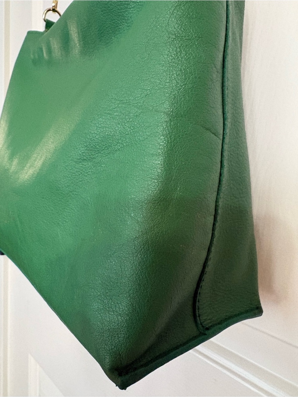 Anna Paola Emerald Green Structured Leather Satchel - Picture 7 of 9